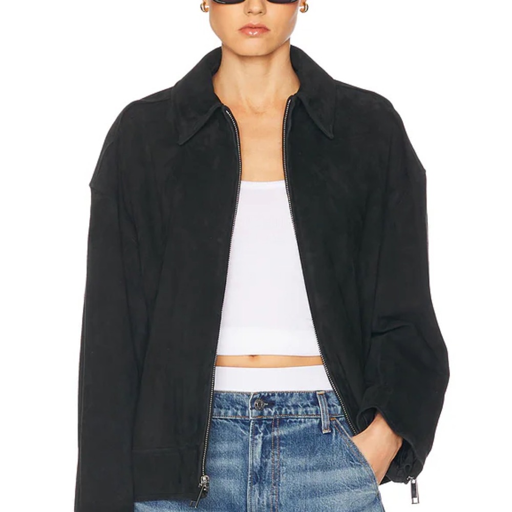 GRLFRND Alek Suede Jacket in Black